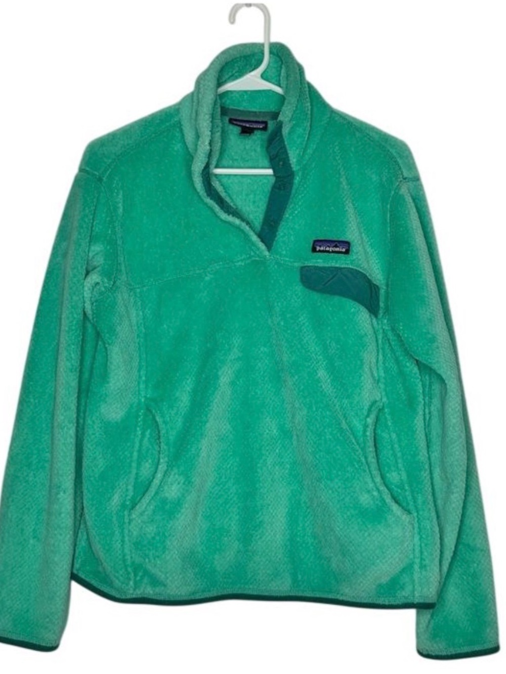 Patagonia Re-Tool Snap-T Teal Green Synchilla Fleece Pullover jacket medium M